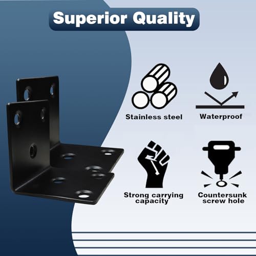25PCS L Brackets, 2.6" 304 Stainless Steel Brackets, Black - size: 25PCS-2.6'' L Brackets