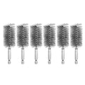 HARFINGTON 6Pcs Stainless Steel Bore Brush 28mm Dia 4" Long Cleaning Twisted Wire Brush with Handle 1/4" Hex Shank for Tubes, Ports, Bearings - size: 28mm