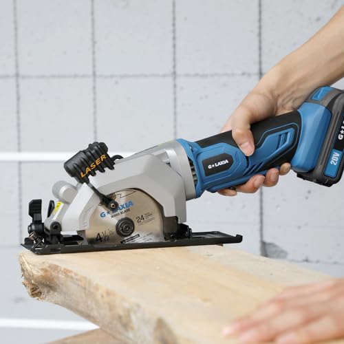 20V Cordless Mini Circular Saw 2.0Ah Compact Saw with Laser Guide - style: Cordless 2A