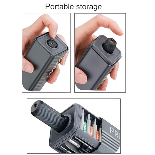 Mini Electric Screwdriver Set, Cordless Screwdriver, Max 0.5N.m, 52 Magnetic Bits, LED Light, Magnetic Storage, Repair Tool for Electronics, Camera, Laptop, and PC Build