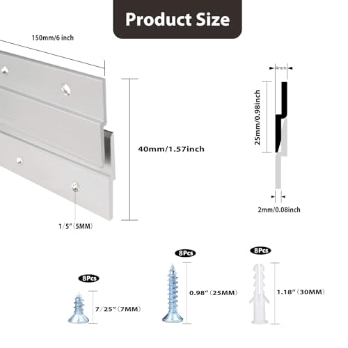 French Cleat Picture Hanger, Aluminum Z Hanger Interlocking Wall Mounting Bracket Hardware(6inch-2Pairs) - size: 6 Inch-Standard