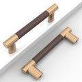 Champagne Bronze & Brown Knurled Kitchen Cabinet Pulls 3.75 Inch 10 Pack - color: Brown and Champagne, size: 3.75" Hole Center