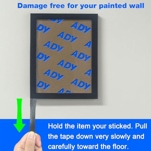 ADY Double Sided Tape Heavy Duty 1in x 20ft, Picture Hanging Strips with Adhesive Damage Free, Mounting Tape for Walls - color: Black
