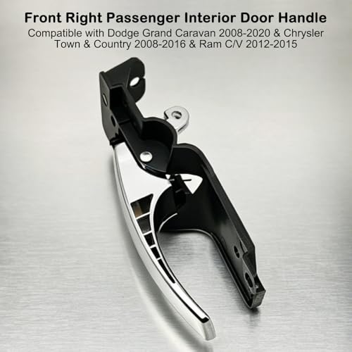 Interior Door Handle Front Right Passenger Side for Dodge Grand Caravan 2008-2020 & Chrysler Town & Country 2008-2016 & Ram C/V 2012-2015 - size: Front Right