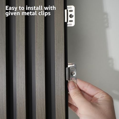 Art3d 96 x 6 Inch 3D Fluted Wood Textured Slat Wall Panel, 8-Pack, Ebony - color: Ebony, size: 96*6