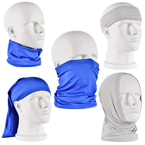 4 PCS UV Protection Neck Gaiter Mask，Breathable Summer Cooling Face Cover - color: 4pcs Black,grey,blue,white