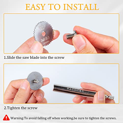 Richcat Inside Pipe Cutter with 3 Replaced Blades, for PVC and Plastic Pipe,Blade 1.2mm thick - size: 1/4" Hex Shank (3 Saw Blades)