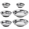 Hedume 6-Piece Magnet Trays Set, 3" 4" 6" Round Magnetic Parts Tray, Stainless Steel Magnetic Trays Tools Parts Tray Holder for Socket Screw, Nuts, Bolts, Metal Parts