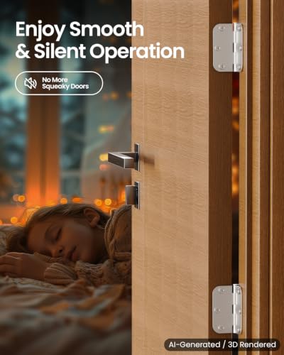 Door Hinges Brushed Nickel 42 Pack 3.5 Inch Rounded 5/8" Radius - color: Brushed Nickel, size: 42 Pack