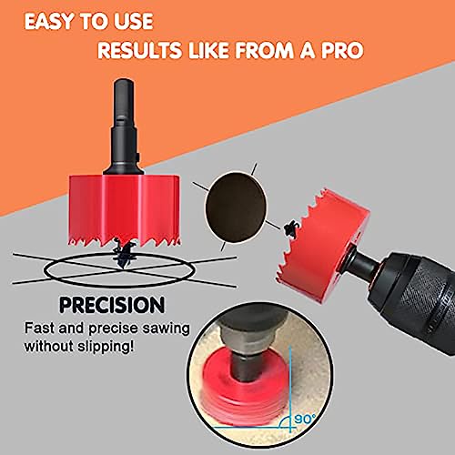 1-1/2 in. Bi-Metal Hole Saw Drill Bits - Versatile and Durable Hole Cutter for Wood, Plywood, Plaster Drywall, Ceiling, Plastic Pipe, PVC and Thin Metal - Includes Arbor & Pilot Bit (38mm) - size: 1-1/2"(38mm)