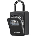 Puroma Key Lock Box Large with Code Lockbox Outdoor Wall Mount 1 Black - color: Pure Black