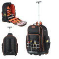 VEVOR Rolling Tool Backpack, 110 lbs Load Capacity, 72 Pockets Heavy Duty Roller Tool Bag on Wheels, Adjustable Telescoping Handle & Stable Base, Toolbag Organizers for Construction, Mechanic - size: 72 Pockets + Rolling