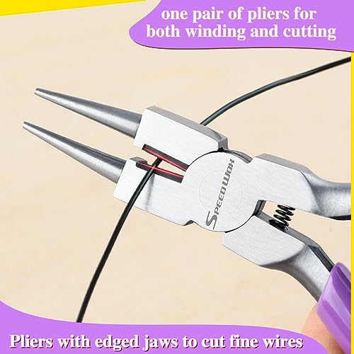 SPEEDWOX Mini Round Nose Pliers With Cutter - Wire Looping and Bending Tool for Jewelry Making - Small Micro Pliers With Looper - style: Round Nose Pliers with Cutter