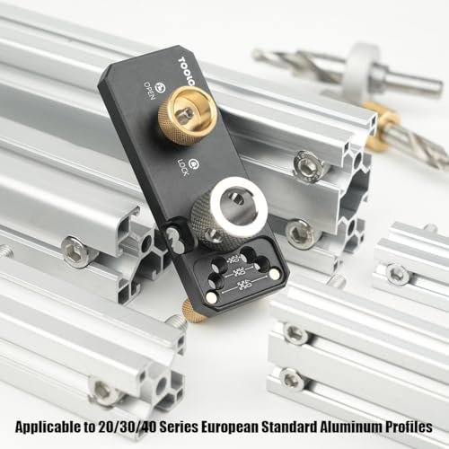 TOOLCOOL Aluminum Profile Drill Guide Access Hole Drill Jig With M6 And M8 Step Drill Bits For 20 30 40 Series European Standard Aluminum Extrusion Profile - New Upgrade