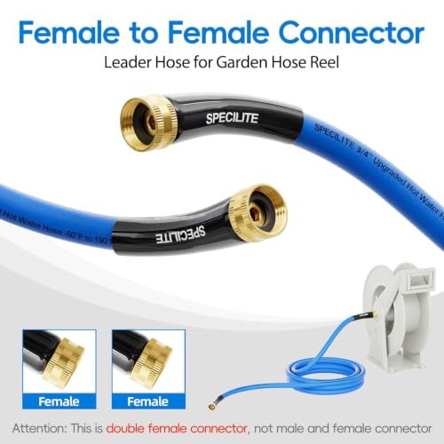 SPECILITE Female to Female Hot/Cold Garden Water Hose 20 ft x 3/4", Blue - color: 3/4" Female to Female Blue, size: 20 FT