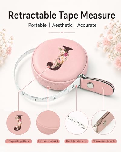 Maicican Retractable Tape Measure, Pink Leather Sewing Measuring Tape, J - color: Tape Measure-Pink J