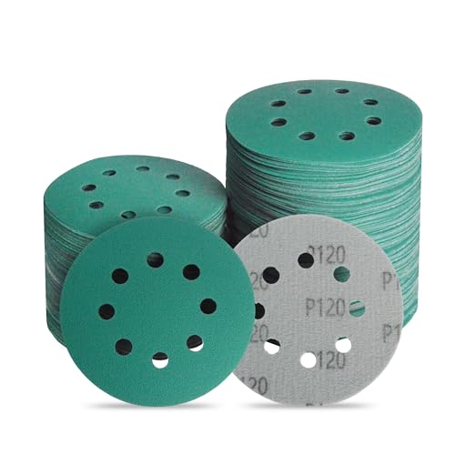5 Inch 8 Hole P120 Grit Zirconia Wet Dry Sanding Discs - 50 Pack - size: 120 Grit