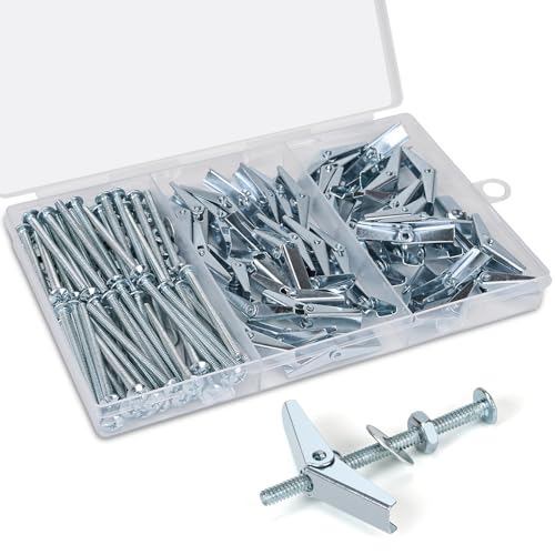 200 Pcs 1/8 Inch 50 Sets Heavy Duty Metal Drywall Anchors Kit - size: 1/8"-200pcs(50sets)