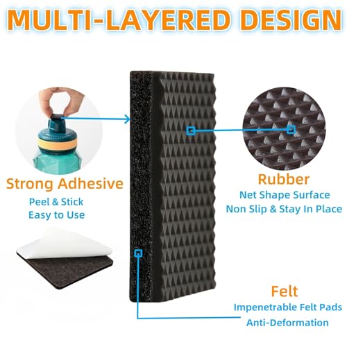 Furnigear Non Slip Furniture Pads - Self Adhesive Rubber Anti Skid Pads Grippers Rubber Chair Feet Furniture Pads for Hardwood Floors -Protectors for Furniture Table Legs Anti Slip 12 Pcs 3" Square - size: 3" Square 12pcs