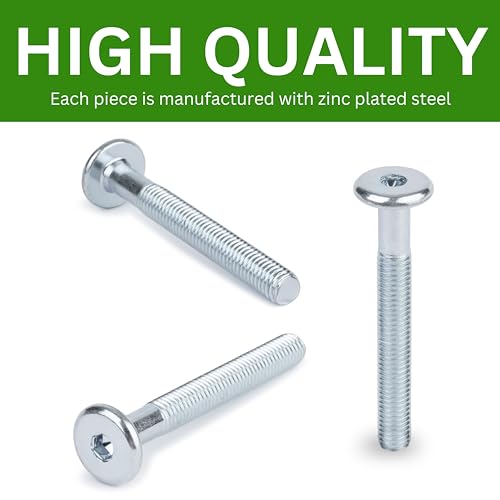 Spare Hardware Parts Replacement for IKEA Furniture Screw Metric Head Cap PF6S Screw - Part #114559 | Joint Connector Bolt M8.0-1.25×65/50-52mm with 5mm Hex Recess| Pack of 6 - size: 114559