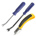 3 Pcs Upholstery Staple Remover Heavy Duty Construction Staple Remover with Nail Puller, Tack Puller Tool, Carpet Removers for Furniture Wooden Case Floor Removing All Kinds of Staples (Blue, Yellow)