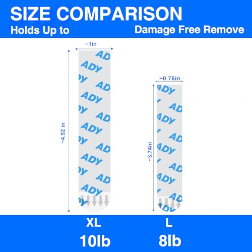 ADY Picture Hanging Strips for Wall Heavy Duty, Double Sided Tape Damage Free 40Pairs, Mounting Adhesive Strips Removable - size: XL-1in x 4.52in