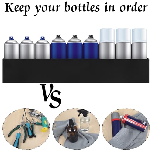 2 Pcs Magnetic Aerosol Spray Can Holder, 24.02 x 3.15 x 4.33 Inch, Black - size: 24.02 x 3.15 x 4.33 Inch