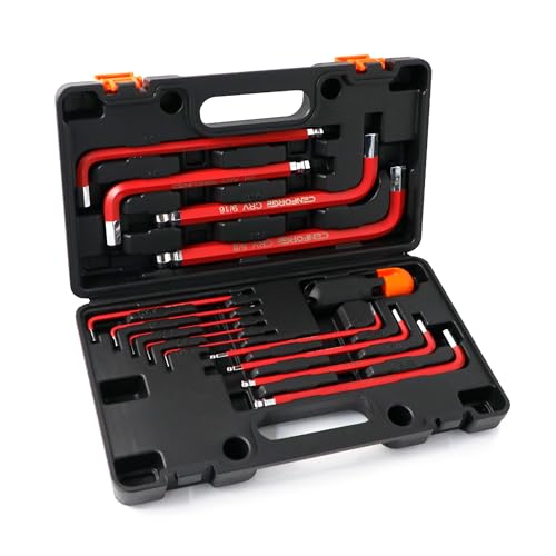 13-Piece Jumbo SAE Hex Key Set (1/16” – 5/8”) – Extra Long Arm Ball End Allen Wrenches – Heavy Duty CR-V Steel L-Keys for Automotive, Industrial & Machinery Repair - style: SAE 1/16”-5/8"