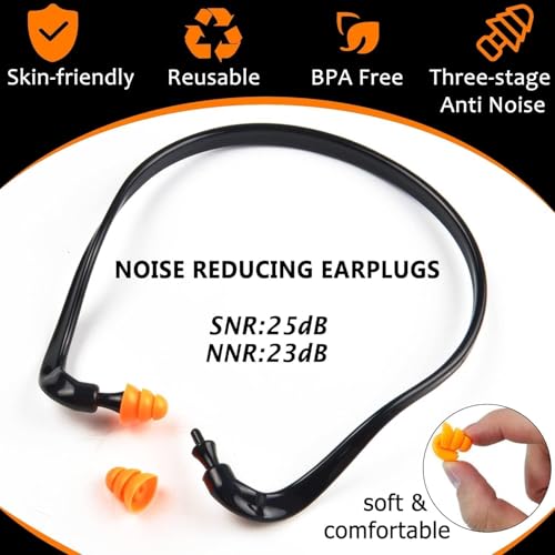 Noise Cancelling Ear Plugs，for Shooting Range Noise Cancelling、Reusable Washable Ear Protection with Silicone Tips for Construction Lawn Mowing、Welding Worker Shooter Hearing Protection（8Pairs） ﻿