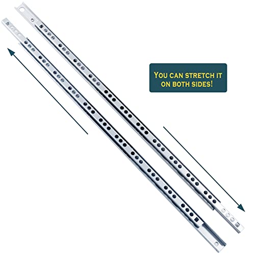 Uenhoy 1 Pair Drawer Slides 16" Two Way Slide Track Rail - size: 16"-1pair
