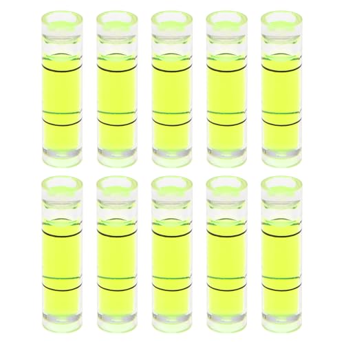 HARFINGTON 10pcs Small Cylindrical Bubble Level Vials 7x26.3mm PMMA Mini Horizontal Bubble Spirit Level Measuring Layout Tools for RV TV Picture Frame Hanging Tool Leveler - size: 26.3mm