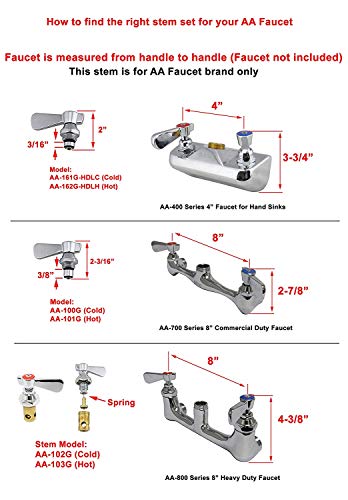 Repair Kit for 4" or 8" Faucets, Rubbers, Screw and Copper Seat, HOT (Hot-Kit) - style: Hot-Kit