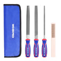 WORKPRO 8-Inch Metal File Set, 3-Piece Carbon Steel Files with Wire Brush - size: 3-Piece Metal File Set