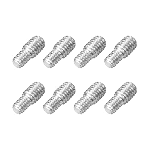 uxcell M4x6mm to M5x6mm Double End Threaded Stud Screw Bolt, 8Pcs 304 Stainless Steel Thread Reducer Adapter for Furniture Machinery Assembly Fastener - size: M4x6mm to M5x6mm
