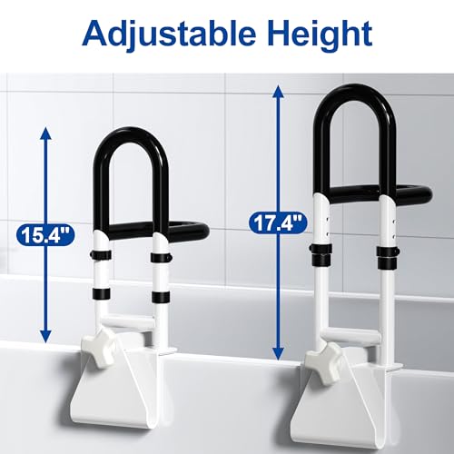 Adjustable Bathtub Safety Rail with Double Grip