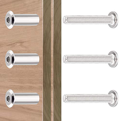 40 Sets Silver Furniture Connector Bolts M6x40mm Binding Screws for Wood - color: M6x40mm-D