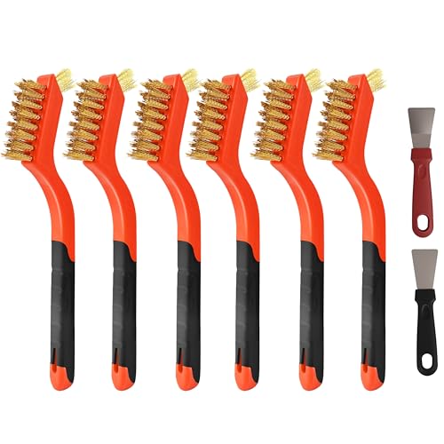 12 Pieces Brass Brush Set, Brass bristles - color: Brass