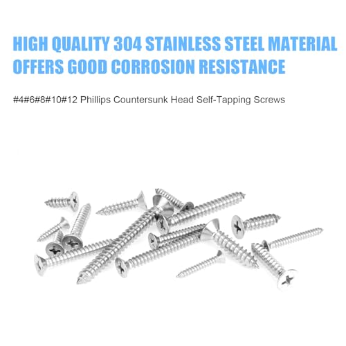 DYWISHKEY 546-Piece Assorted Screws Kit, #4-#10 Self-Tapping Wood Screws - size: #4#6#8#10#12