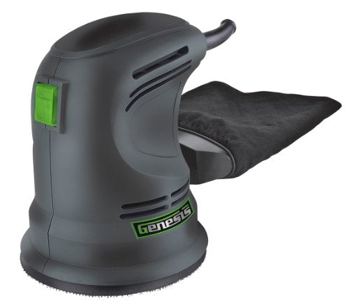 Genesis GROS2304 5" Random Orbit Sander with Rubberized Palm Grip, Hook-and-Loop System, Dust Bag, and Dust-Protected Power Switch - style: Random Orbit Sander