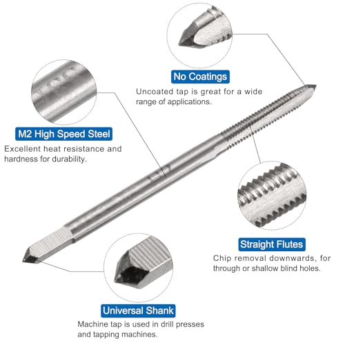 uxcell Metric Tap & Drill Bit Set, 2pcs M5 x 0.8 Straight Flute Thread Taps and 2pcs 4.2mm Twist Drill Bits Titanium Coated, HSS6542 Screw Tapping Threading Tools - size: M5 x 0.8 + 4.2mm