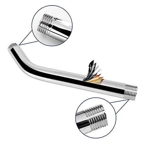 NearMoon Shower Arm with Flange, Made of 304 Stainless Steel Shower Extension Extender Pipe, Wall-Mounted for Fixed Bathroom Showerhead, Never Rust (10 Inch, Chrome Finish) - color: Chrome Finish, size: 10 Inch