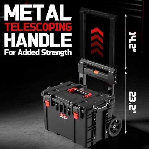 JEKO&JEKO 3-Piece Rolling Modular Tool Box System with Large Rolling Tool Box & Small Parts Organizer for Garage Storage, DIY Projects, Professional Use & Home Repairs