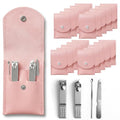 20PC Nail Care Kit,Professional Manicure Set，Nail Clippers Bulk - color: Pink
