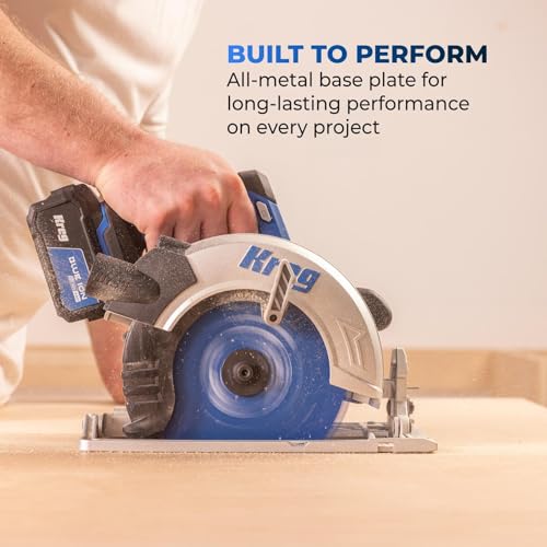 Kreg 20V Ionic Drive 7 1/4" Circular Saw - Powerful Brushless Motor & Built-In Safety Features - LED for Cutline Visibility - Integrated Dust Port Keeps Workspace Clean - Bare Tool - KPTCS725A