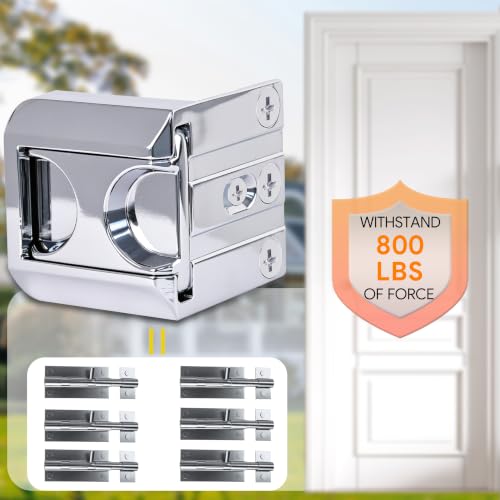 Home Security Door Lock, 2 Pack Door Reinforcement Lock, Child Proof Silver - color: Silver