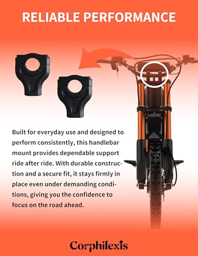 2PCS Ebike Handlebar Mount Bracket, Black Aluminum Alloy Handle Bar Clamp Compatible with Tutto Tutti Soleil01 Soleil01 GB Electric Motorcycle, Heavy Duty Vibration Dampening Handlebar Support