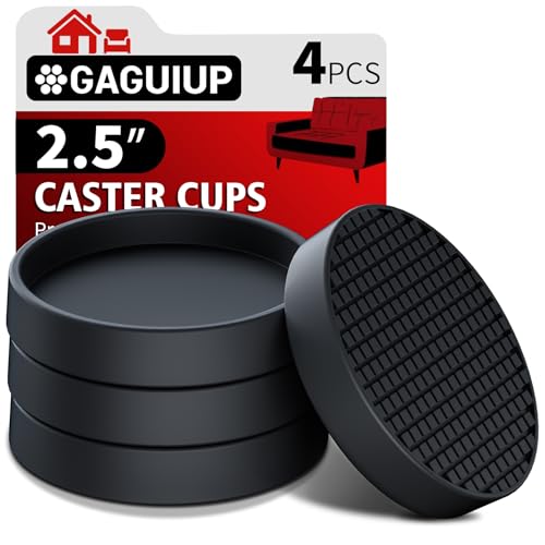 Furniture Coasters, 4PCS 2.5" Furniture Caster Cups for Hardwood Floors - size: 2.5" 4pcs Black