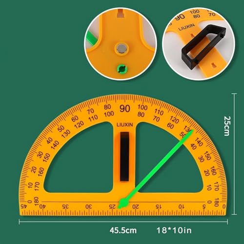 Magnetic Geometry Math Ruler Set for Classroom, Large Protractor, Triangle & Measuring Rulers, Magnetic Blackboard Tools for Teachers & Students Enhances Math Learning, 5pc - size: 5pc