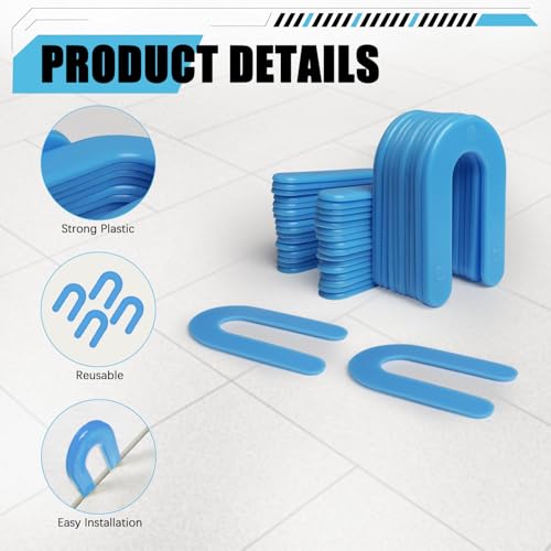 1000 Horseshoe Tile Spacers, 1/16-Inch U-Shaped Plastic Spacers for Tile Leveling System Floor Wall Tile Installation - size: 1/16"-1000 Pcs