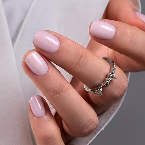 CurvLife Extra Short Square Press On Nails, Ivory Kiss Nude White, Soft Gel - color: B7 -Ivory Kiss